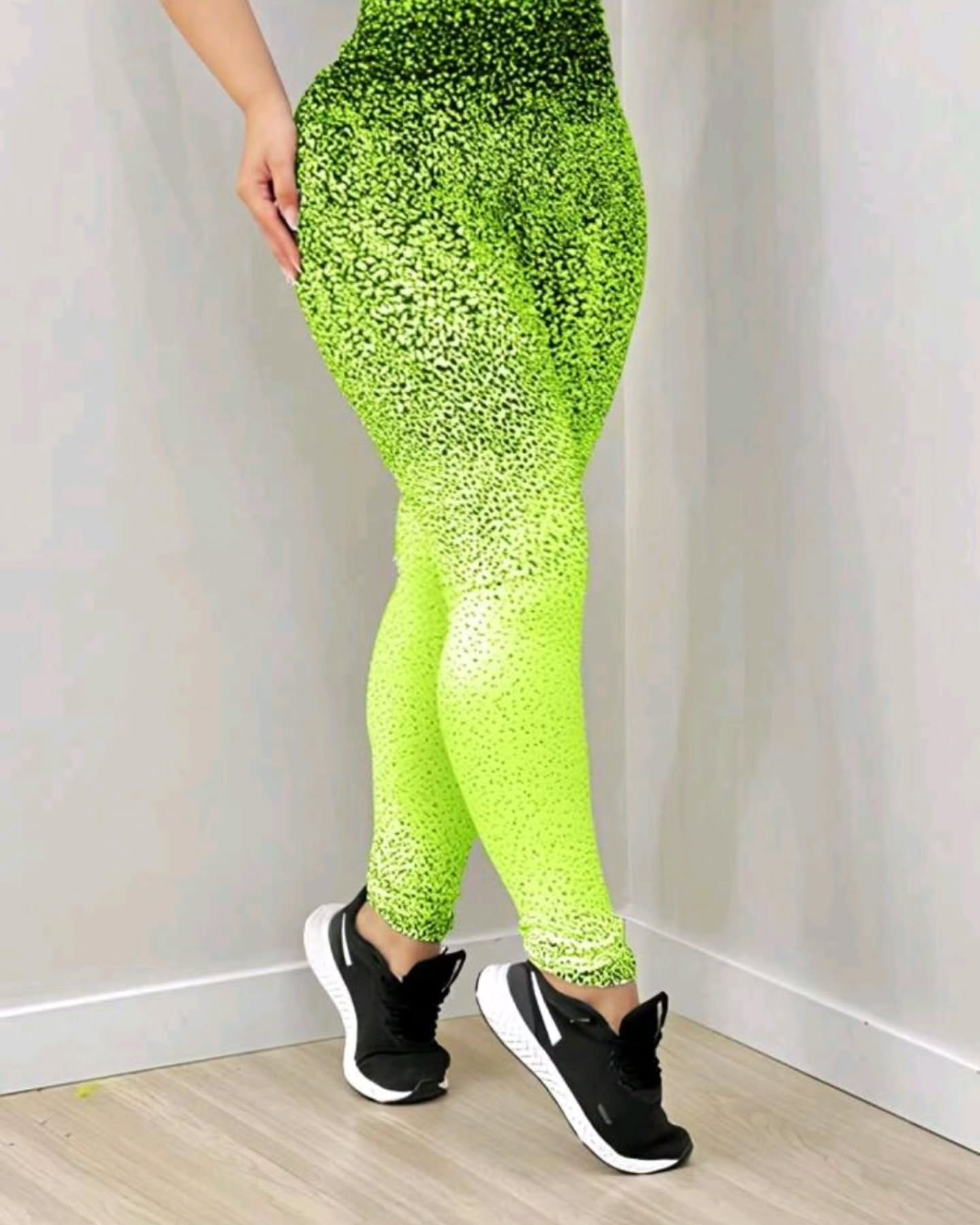 Legging Poliamida Jacquard Degradê Cintura Alta Crossfit Conforto Na Academia