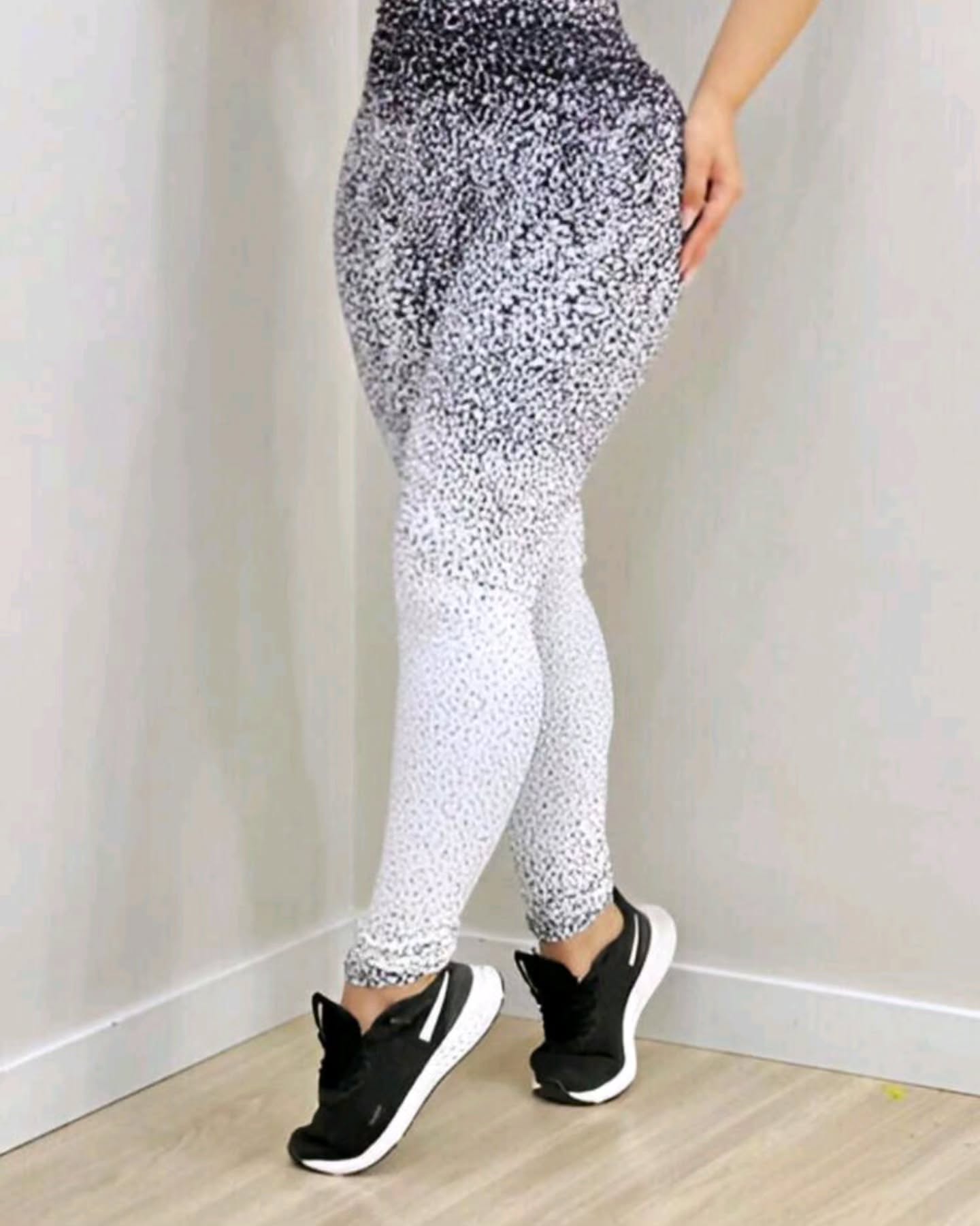 Legging Poliamida Jacquard Degradê Cintura Alta Crossfit Conforto Na Academia