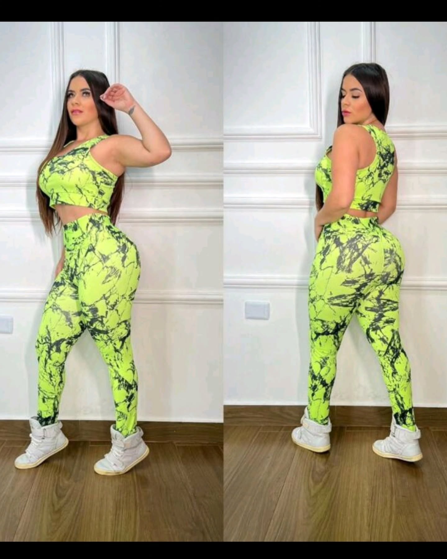 Roupa De Academia Conjunto Feminino Malhar Camuflado Militar Quartel Calca Leg Mais Top