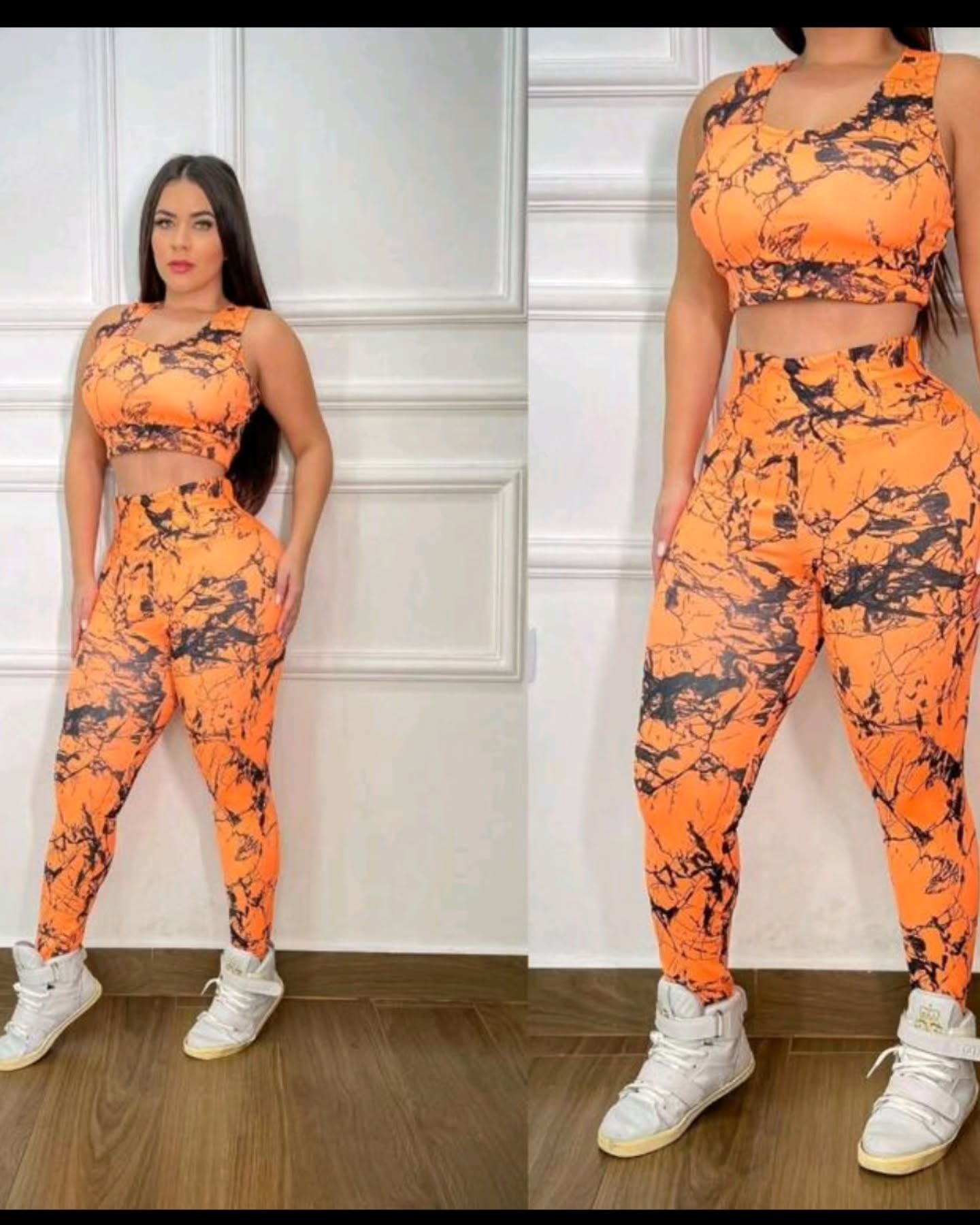 Roupa De Academia Conjunto Feminino Malhar Camuflado Militar Quartel Calca Leg Mais Top