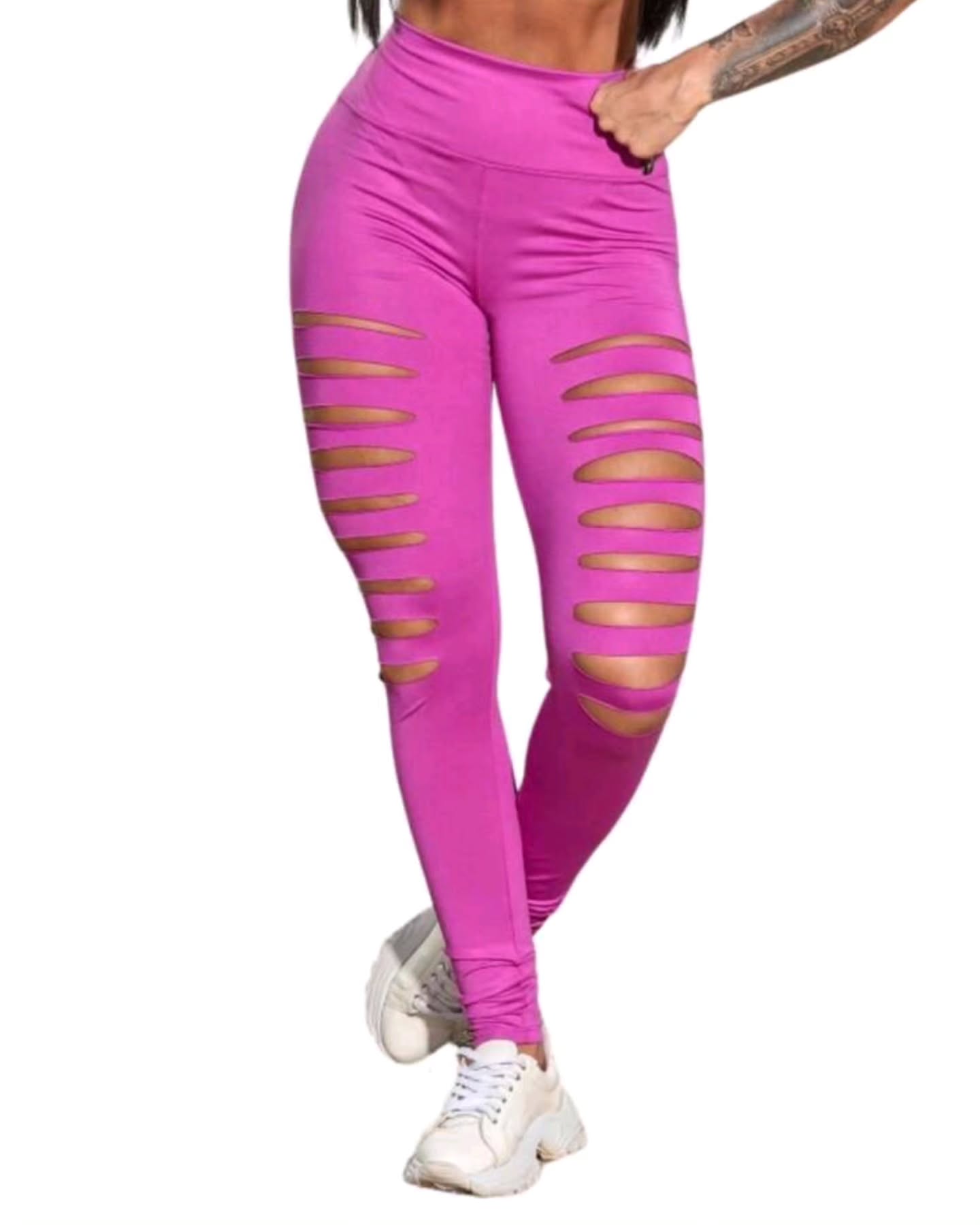 Legging Giletada Rasgada Fashion Feminino Fitness Treino Ginástica - ZERO Transparência