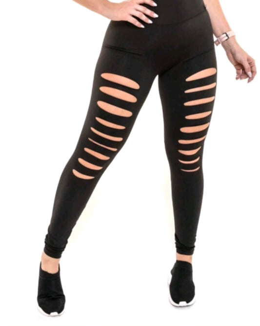 Legging Giletada Rasgada Fashion Feminino Fitness Treino Ginástica - ZERO Transparência